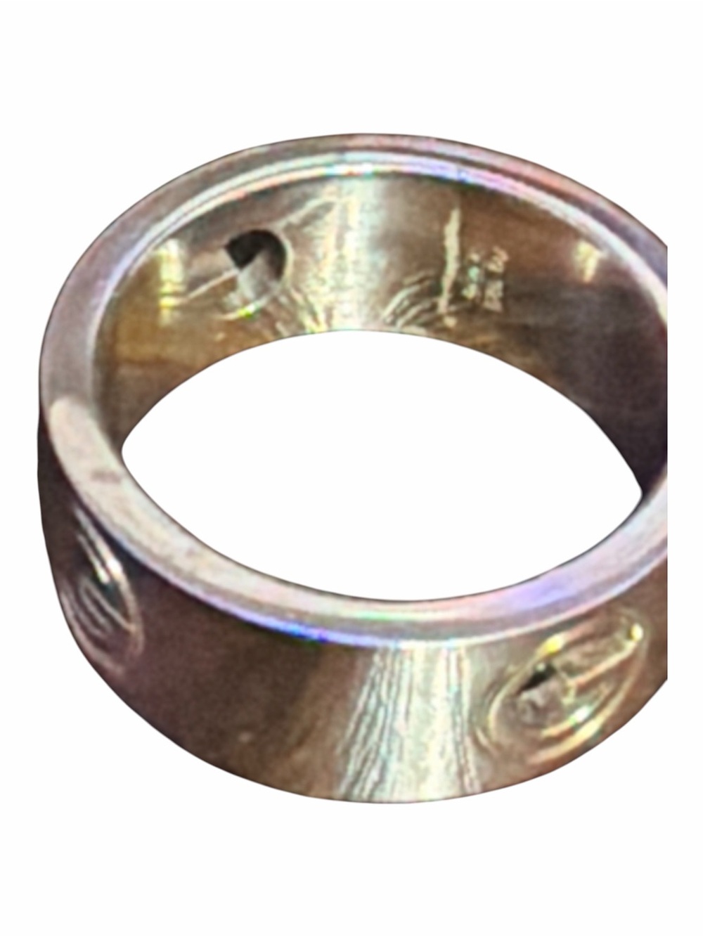 NIB Gucci Sterling Silver Cut-Out G Motif Wide Band Ring (Full Set) - Picture 4 of 4
